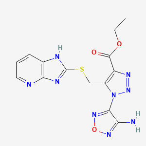 ethyl 1-(4-amino-1,2,5-oxadiazol-3-yl)-5-[(1H-imidazo[4,5-b]pyridin-2-ylthio)methyl]-1H-1,2,3-triazole-4-carboxylate