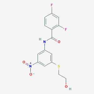 molecular formula C15H12F2N2O4S B4294744 2,4-difluoro-N-{3-[(2-hydroxyethyl)thio]-5-nitrophenyl}benzamide 