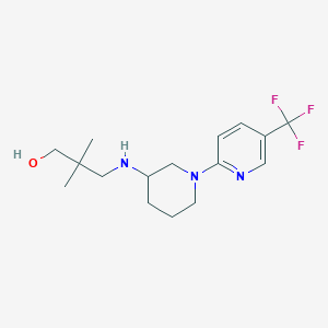 molecular formula C16H24F3N3O B4294749 2,2-dimethyl-3-({1-[5-(trifluoromethyl)-2-pyridinyl]-3-piperidinyl}amino)-1-propanol 