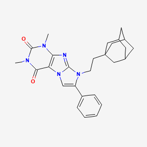 molecular formula C27H31N5O2 B4294765 8-[2-(1-adamantyl)ethyl]-1,3-dimethyl-7-phenyl-1H-imidazo[2,1-f]purine-2,4(3H,8H)-dione 