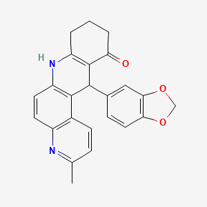 molecular formula C24H20N2O3 B4294772 12-(1,3-benzodioxol-5-yl)-3-methyl-8,9,10,12-tetrahydrobenzo[b]-4,7-phenanthrolin-11(7H)-one 