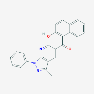 molecular formula C24H17N3O2 B429478 (2-hydroxy-1-naphthyl)(3-methyl-1-phenyl-1H-pyrazolo[3,4-b]pyridin-5-yl)methanone 