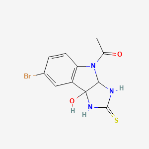 4-acetyl-7-bromo-8b-hydroxy-3,3a,4,8b-tetrahydroimidazo[4,5-b]indole-2(1H)-thione