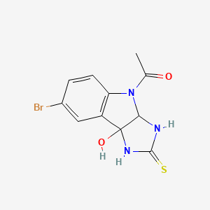 molecular formula C11H10BrN3O2S B4294782 4-acetyl-7-bromo-8b-hydroxy-3,3a,4,8b-tetrahydroimidazo[4,5-b]indole-2(1H)-thione 