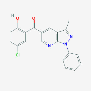molecular formula C20H14ClN3O2 B429480 (5-chloro-2-hydroxyphenyl)(3-methyl-1-phenyl-1H-pyrazolo[3,4-b]pyridin-5-yl)methanone 