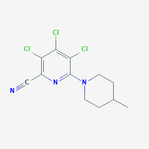 3,4,5-trichloro-6-(4-methylpiperidin-1-yl)pyridine-2-carbonitrile