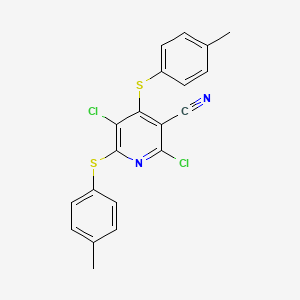 2,5-dichloro-4,6-bis[(4-methylphenyl)thio]nicotinonitrile