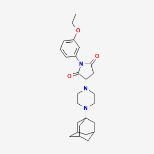 molecular formula C26H35N3O3 B4294858 3-[4-(1-adamantyl)piperazin-1-yl]-1-(3-ethoxyphenyl)pyrrolidine-2,5-dione 