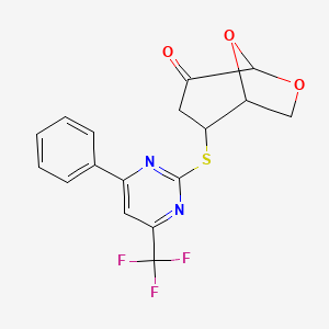 2-{[4-phenyl-6-(trifluoromethyl)pyrimidin-2-yl]thio}-6,8-dioxabicyclo[3.2.1]octan-4-one