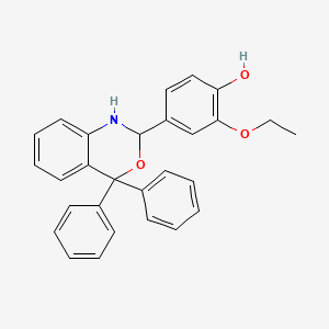 molecular formula C28H25NO3 B4294890 4-(4,4-diphenyl-1,4-dihydro-2H-3,1-benzoxazin-2-yl)-2-ethoxyphenol 