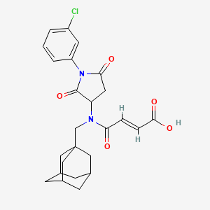 molecular formula C25H27ClN2O5 B4294899 4-{(1-adamantylmethyl)[1-(3-chlorophenyl)-2,5-dioxopyrrolidin-3-yl]amino}-4-oxobut-2-enoic acid 