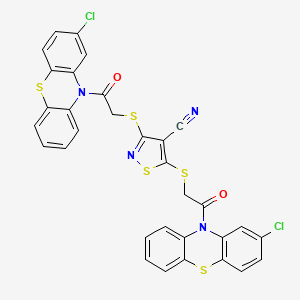 3,5-bis{[2-(2-chloro-10H-phenothiazin-10-yl)-2-oxoethyl]thio}isothiazole-4-carbonitrile