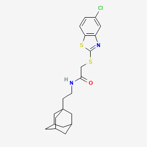 molecular formula C21H25ClN2OS2 B4294955 N-[2-(1-adamantyl)ethyl]-2-[(5-chloro-1,3-benzothiazol-2-yl)thio]acetamide 