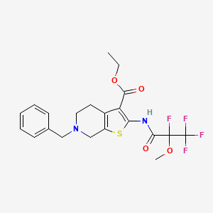 molecular formula C21H22F4N2O4S B4294960 ethyl 6-benzyl-2-[(2,3,3,3-tetrafluoro-2-methoxypropanoyl)amino]-4,5,6,7-tetrahydrothieno[2,3-c]pyridine-3-carboxylate 