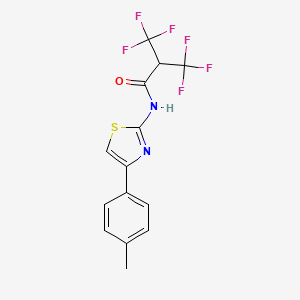 3,3,3-trifluoro-N-[4-(4-methylphenyl)-1,3-thiazol-2-yl]-2-(trifluoromethyl)propanamide