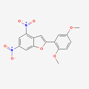 molecular formula C16H12N2O7 B4294977 2-(2,5-dimethoxyphenyl)-4,6-dinitro-1-benzofuran 