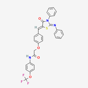 molecular formula C31H22F3N3O4S B4294984 2-(4-{[4-oxo-3-phenyl-2-(phenylimino)-1,3-thiazolidin-5-ylidene]methyl}phenoxy)-N-[4-(trifluoromethoxy)phenyl]acetamide 