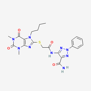 5-({[(7-butyl-1,3-dimethyl-2,6-dioxo-2,3,6,7-tetrahydro-1H-purin-8-yl)thio]acetyl}amino)-2-phenyl-2H-1,2,3-triazole-4-carboxamide