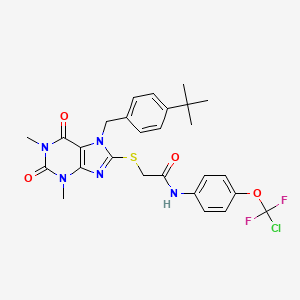 molecular formula C27H28ClF2N5O4S B4295024 2-{[7-(4-tert-butylbenzyl)-1,3-dimethyl-2,6-dioxo-2,3,6,7-tetrahydro-1H-purin-8-yl]thio}-N-{4-[chloro(difluoro)methoxy]phenyl}acetamide 