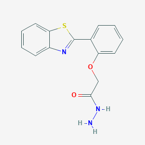 molecular formula C15H13N3O2S B429507 2-[2-(1,3-Benzothiazol-2-yl)phenoxy]acetohydrazide 