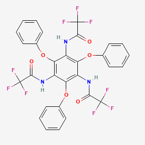 molecular formula C30H18F9N3O6 B4295078 N,N',N''-(2,4,6-triphenoxybenzene-1,3,5-triyl)tris(2,2,2-trifluoroacetamide) 