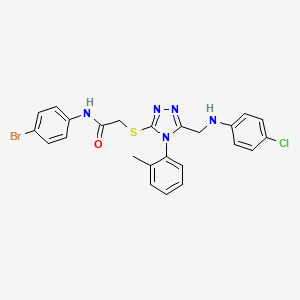 molecular formula C24H21BrClN5OS B4295082 N-(4-bromophenyl)-2-{[5-{[(4-chlorophenyl)amino]methyl}-4-(2-methylphenyl)-4H-1,2,4-triazol-3-yl]thio}acetamide 