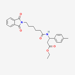 ethyl 3-{[6-(1,3-dioxo-1,3-dihydro-2H-isoindol-2-yl)hexanoyl]amino}-3-(4-methylphenyl)propanoate