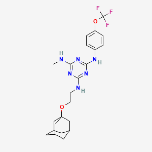 molecular formula C23H29F3N6O2 B4295112 N~2~-[2-(1-adamantyloxy)ethyl]-N~4~-methyl-N~6~-[4-(trifluoromethoxy)phenyl]-1,3,5-triazine-2,4,6-triamine 