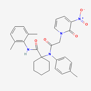 molecular formula C29H32N4O5 B4295153 N-(2,6-dimethylphenyl)-1-{(4-methylphenyl)[(3-nitro-2-oxopyridin-1(2H)-yl)acetyl]amino}cyclohexanecarboxamide 