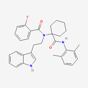 molecular formula C32H34FN3O2 B4295156 N-(1-{[(2,6-dimethylphenyl)amino]carbonyl}cyclohexyl)-2-fluoro-N-[2-(1H-indol-3-yl)ethyl]benzamide 