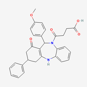 4-[11-(4-methoxyphenyl)-1-oxo-3-phenyl-1,2,3,4,5,11-hexahydro-10H-dibenzo[b,e][1,4]diazepin-10-yl]-4-oxobutanoic acid