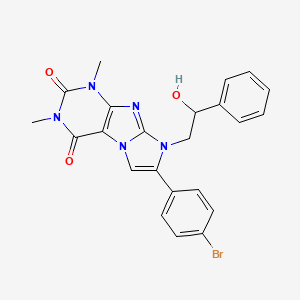 7-(4-bromophenyl)-8-(2-hydroxy-2-phenylethyl)-1,3-dimethyl-1H-imidazo[2,1-f]purine-2,4(3H,8H)-dione