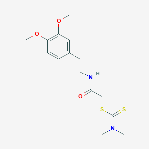 molecular formula C15H22N2O3S2 B429517 2-{[2-(3,4-Dimethoxyphenyl)ethyl]amino}-2-oxoethyl dimethyldithiocarbamate 