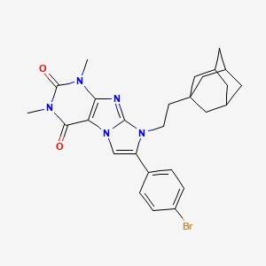 molecular formula C27H30BrN5O2 B4295171 8-[2-(1-adamantyl)ethyl]-7-(4-bromophenyl)-1,3-dimethyl-1H-imidazo[2,1-f]purine-2,4(3H,8H)-dione 