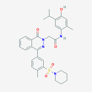 N-(4-hydroxy-5-isopropyl-2-methylphenyl)-2-[4-[4-methyl-3-(piperidin-1-ylsulfonyl)phenyl]-1-oxophthalazin-2(1H)-yl]acetamide