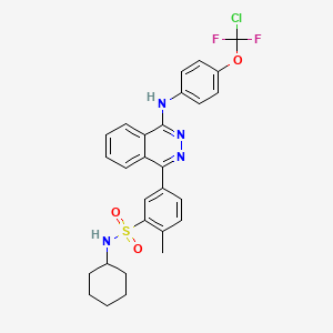 molecular formula C28H27ClF2N4O3S B4295234 5-[4-({4-[chloro(difluoro)methoxy]phenyl}amino)phthalazin-1-yl]-N-cyclohexyl-2-methylbenzenesulfonamide 