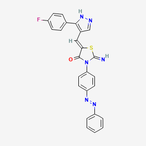 molecular formula C25H17FN6OS B4295271 5-{[3-(4-fluorophenyl)-1H-pyrazol-4-yl]methylene}-2-imino-3-[4-(phenyldiazenyl)phenyl]-1,3-thiazolidin-4-one 