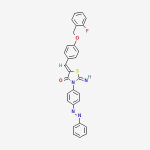 molecular formula C29H21FN4O2S B4295278 5-{4-[(2-fluorobenzyl)oxy]benzylidene}-2-imino-3-[4-(phenyldiazenyl)phenyl]-1,3-thiazolidin-4-one 