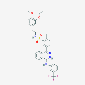 molecular formula C34H35F3N4O4S B4295325 N-[2-(3,4-diethoxyphenyl)ethyl]-2-methyl-5-(4-{[3-(trifluoromethyl)phenyl]amino}-3,4-dihydrophthalazin-1-yl)benzenesulfonamide 