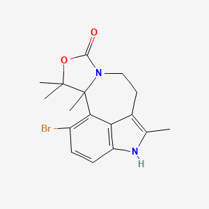 molecular formula C17H19BrN2O2 B4295336 1-bromo-5,11,11,11a-tetramethyl-6,7,11,11a-tetrahydro-4H-[1,3]oxazolo[3',4':1,2]azepino[5,4,3-cd]indol-9-one 