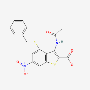molecular formula C19H16N2O5S2 B4295341 methyl 3-(acetylamino)-4-(benzylthio)-6-nitro-1-benzothiophene-2-carboxylate 