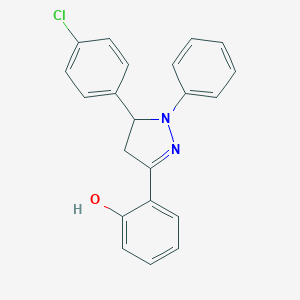 molecular formula C21H17ClN2O B429535 Phenol, 2-[5-(4-chlorophenyl)-1-phenyl-2-pyrazolin-3-yl]- 