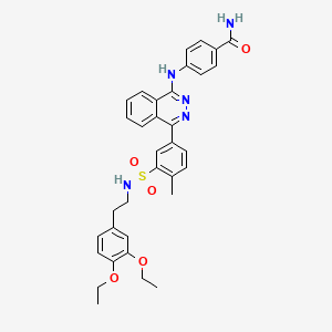 molecular formula C34H35N5O5S B4295354 4-({4-[3-({[2-(3,4-diethoxyphenyl)ethyl]amino}sulfonyl)-4-methylphenyl]phthalazin-1-yl}amino)benzamide 