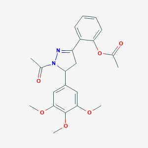molecular formula C22H24N2O6 B429536 2-[1-acetyl-5-(3,4,5-trimethoxyphenyl)-4,5-dihydro-1H-pyrazol-3-yl]phenyl acetate 