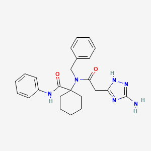 molecular formula C24H28N6O2 B4295376 1-[2-(3-AMINO-1H-1,2,4-TRIAZOL-5-YL)-N-BENZYLACETAMIDO]-N-PHENYLCYCLOHEXANE-1-CARBOXAMIDE 