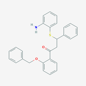 molecular formula C28H25NO2S B429538 3-[(2-Aminophenyl)sulfanyl]-1-[2-(benzyloxy)phenyl]-3-phenyl-1-propanone 