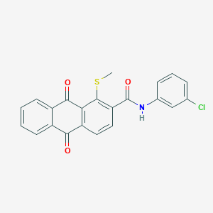 molecular formula C22H14ClNO3S B4295382 N-(3-chlorophenyl)-1-(methylsulfanyl)-9,10-dioxo-9,10-dihydroanthracene-2-carboxamide 