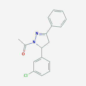 molecular formula C17H15ClN2O B429540 1-acetyl-5-(3-chlorophenyl)-3-phenyl-4,5-dihydro-1H-pyrazole 