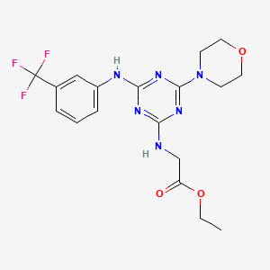 ethyl N-(4-morpholin-4-yl-6-{[3-(trifluoromethyl)phenyl]amino}-1,3,5-triazin-2-yl)glycinate