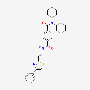 molecular formula C31H37N3O2S B4295445 N,N-dicyclohexyl-N'-[2-(4-phenyl-1,3-thiazol-2-yl)ethyl]terephthalamide 